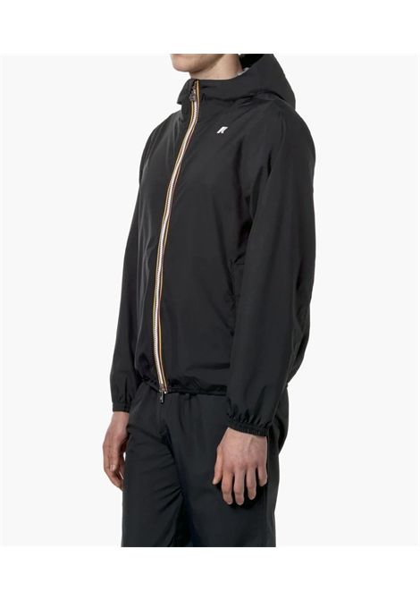 Giubbino K-way uomo K5127QW Jack stretch dot nero nylon cappuccio K-WAY | Giubbini | K5127QWUSY