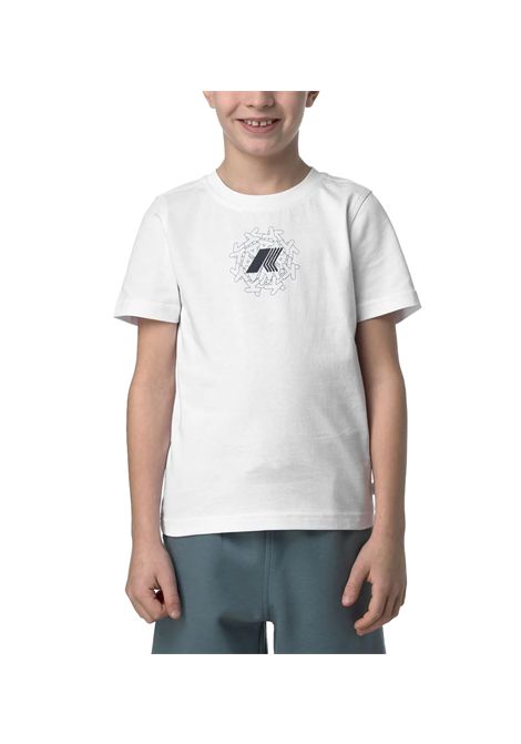 T-shirt K-Way Odom Messy Letters bambino K5136XW Bianca cotone collo a costina regolare stampa logo K-WAY | T-shirt | K5136XW001