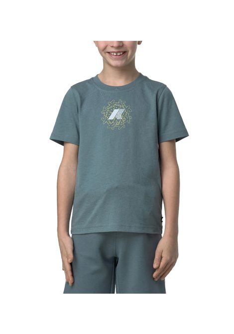 T-shirt K-Way Odom Messy Letters bambino K5136XW Grigia  collo a costina stampa logo K-WAY | T-shirt | K5136XWH04