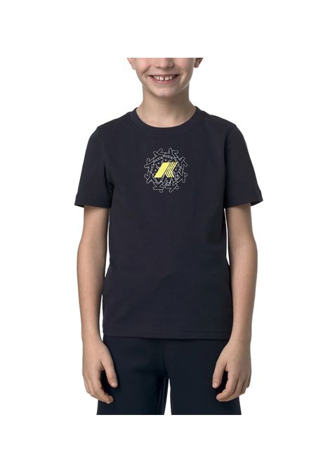 T-shirt K-Way Odom Messy Letters bambino K5136XW Blu cotone collo a costina regolare stampa logo K-WAY | T-shirt | K5136XWK89