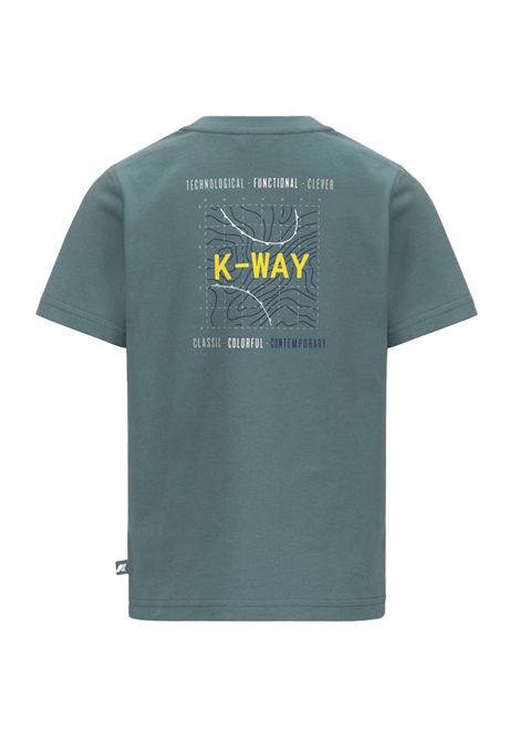 T-shirt K-way bambina K5136ZW H04 verde ferro odom vertical isobar K-WAY | T-shirt | K5136ZWRH04