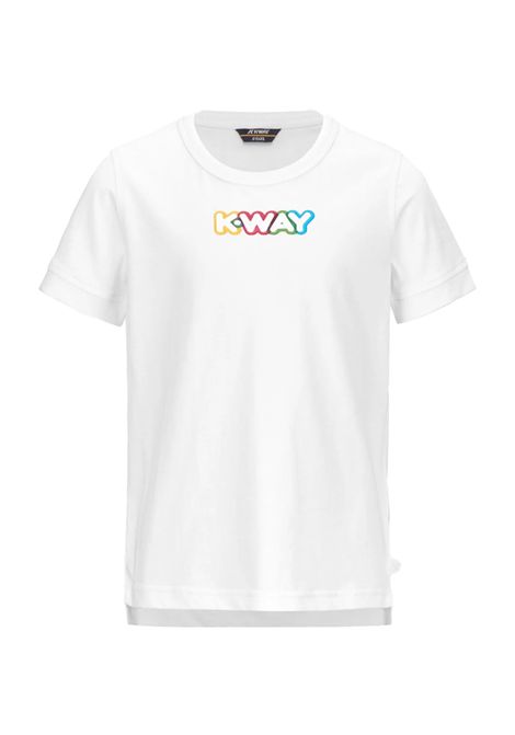 T-shirt K-way bambina K6127CW 001 bianca emel bold K-WAY | T-shirt | K6127CW001