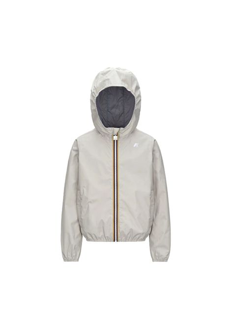 Giubbino K-way bambino K61314W B10 JAKE PLUS 2 REVERSIBLE grigio cappuccio K-WAY | Giubbini | K61314WRB1O