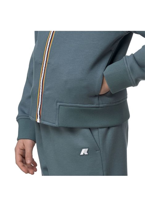 Felpa K-way bambino K61385W H04 verde ferro rainer spacer K-WAY | Felpe | K61385WH04