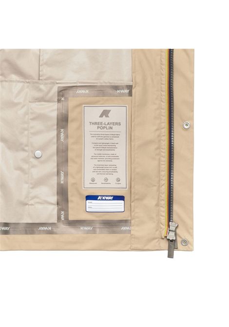 Giubbino K-way uomo K7127UW AZI ORION 3L POPLIN beige tasche patta K-WAY | Giubbini | K7127UWAZI
