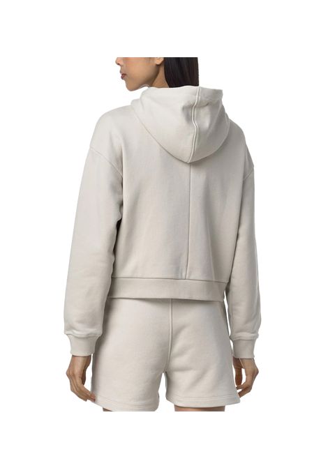 Felpa K-Way Arwen French Terry donna K7127YW Beige coulisse tinta unita tasche comoda K-WAY | Felpe | K7127YW634