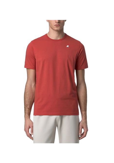 T-shirt K-Way Adame uomo K71349W Rossa tinta unita cotone elasticizzato aderente K-WAY | T-shirt | K71349W703