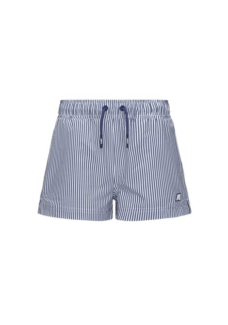 Costume K-way bambino K71426WR B0J blu bianco hazel stripes K-WAY | Costumi | K71426WB0J