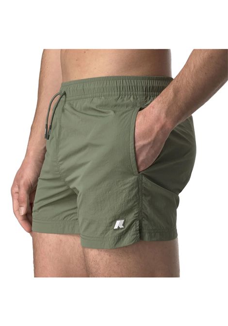Costume K-way uomo K8136LW Verde corto vita elasticizzata poliestere nylon K-WAY | Costume | K8136LWV15