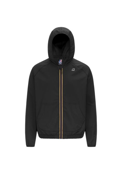 Felpa K-Way Sia uomo K8138RW Nera poliestere cappuccio zip regolare K-WAY | Felpe | K8138RWUSY
