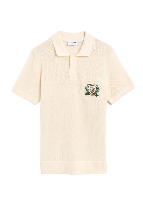 Polo Lacoste uomo AH0730 Beige tinta unita maniche corte logo taglio classico LACOSTE | Polo | AH0730XFJ