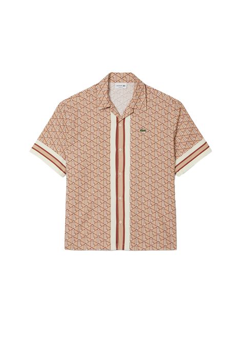 Camicia Lacoste uomo CH9094F9I arancio monogramma LACOSTE | Camicia | CH9094F9I