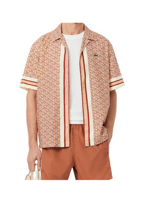 Camicia Lacoste uomo CH9094F9I arancio monogramma LACOSTE | Camicia | CH9094F9I