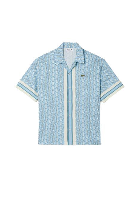 Camicia Lacoste uomo CH9094GIL celeste monogramma LACOSTE | Camicia | CH9094GIL