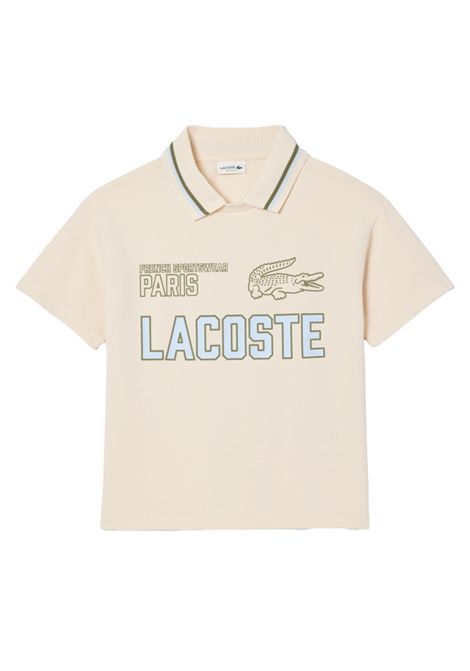 Polo Lacoste bambino DJ2001R XFJ beige piquet LACOSTE | Maglie | DJ2001RXFJ