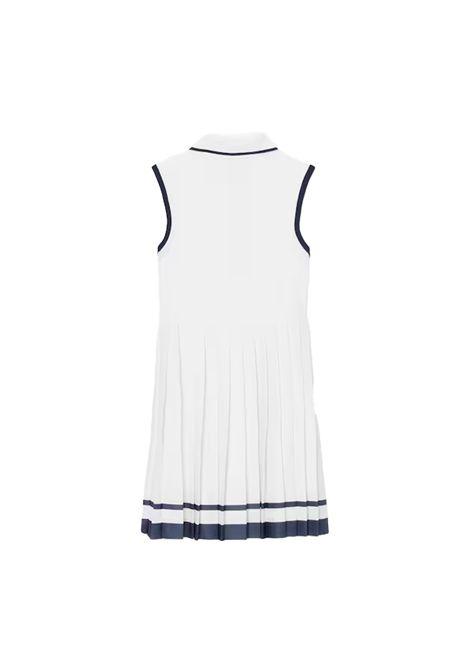 Abito Lacoste bambina EJ8410R Bianco giromanica pique di cotone elasticizzato polo plissettata LACOSTE | Abiti | EJ8410R522
