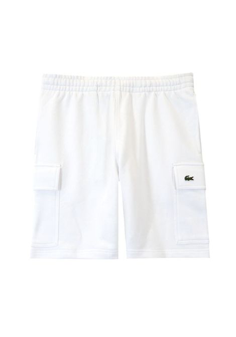 Bermuda Lacoste uomo GH9743 001 bianco garzato elasti LACOSTE | Bermuda | GH9743001