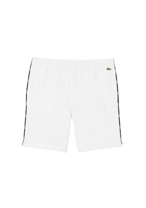 Bermuda Lacoste uomo GH9896001 bianco profili logati LACOSTE | Bermuda | GH9896001