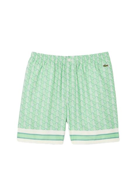 Shorts Lacoste uomo GH9928GIQ verde monogramma LACOSTE | Shorts | GH9928GIQ