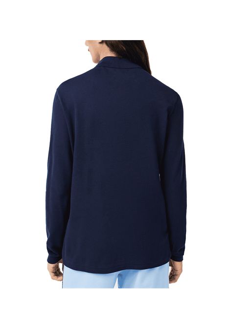 Polo Lacoste uomo L1312 Blu maniche lunghe tinta unita cotone logo taglio classico LACOSTE | Polo | L1312166