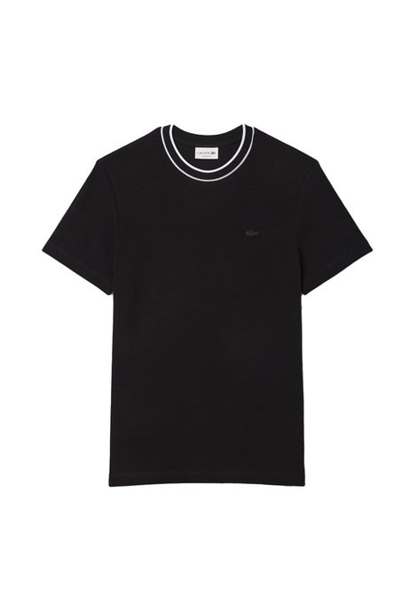 T-shirt Lacoste uomo TH8174 031 nera profili contrasto LACOSTE | T-shirt | TH8174031