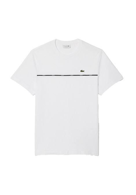 T-shirt Lacoste uomo TH9842 001 bianco con profilo logato LACOSTE | T-shirt | TH9842001
