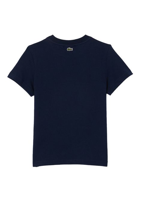 T-shirt Lacoste bambino TJ3003166 blu girocollo stampa LACOSTE | T-shirt | TJ3003166