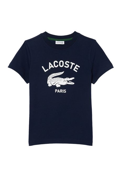 T-shirt Lacoste bambino TJ3003R166 blu girocollo stampa LACOSTE | T-shirt | TJ3003R166