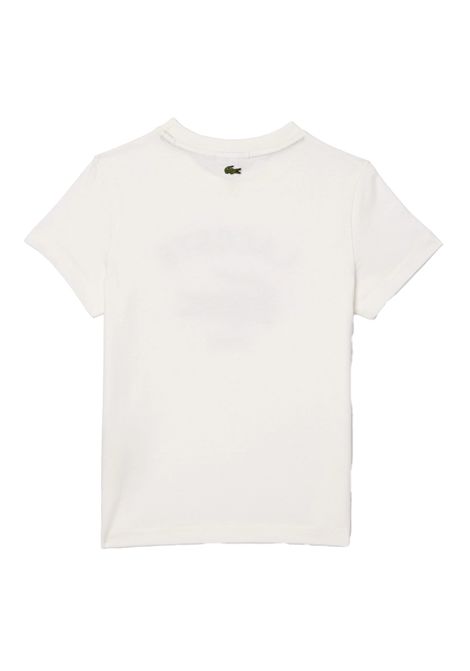 T-shirt Lacoste bambino TJ3003R 70V bianca girocollo stampa LACOSTE | T-shirt | TJ3003R70V