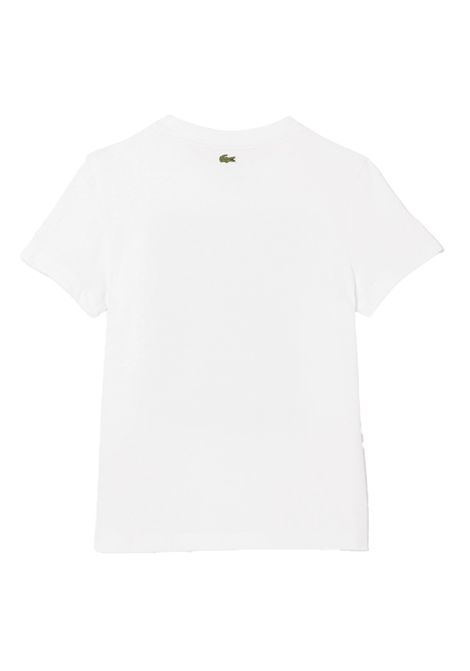 T-shirt Lacoste bambino TJ8457R001 bianca stampa LACOSTE | T-shirt | TJ8457R001