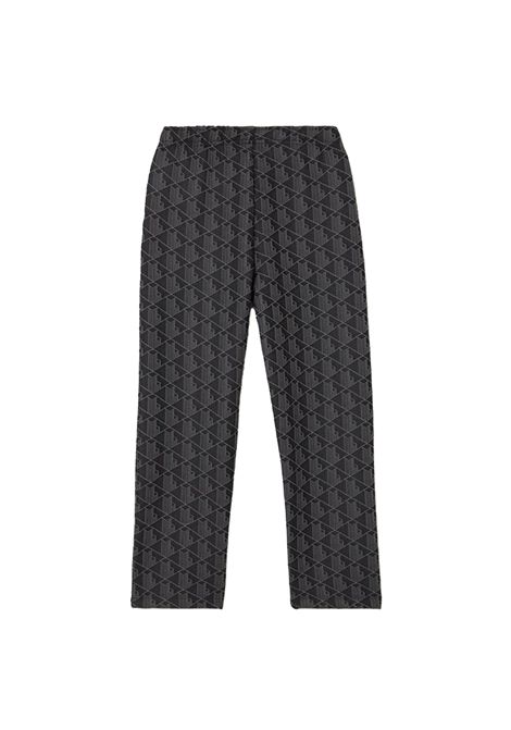 Pantalone Lacoste bambino XJ1232R Nero poliestere cotone taglio comodo monogramma maglia jacquard tasche LACOSTE | Pantaloni | XJ1232R4PC