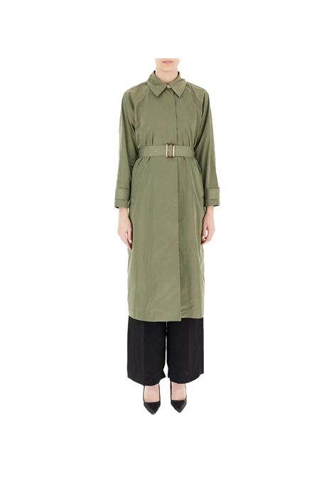 Trench Pennyblack donna Vadier 2511021033200 Verde maniche lunghe cintura in vita PENNYBLACK | Trench | 2511021033200002