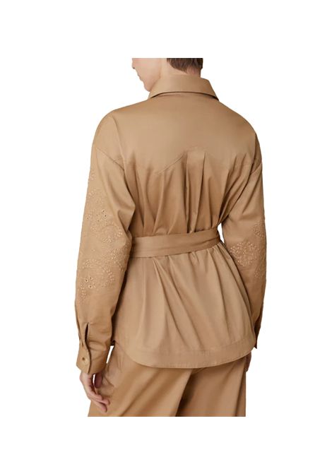 Giacca Pennyblack donna Madrid 2511041013200 Beige pizzo sangallo ricami bottone automatico scomparsa PENNYBLACK | Giacche | 2511041013200001