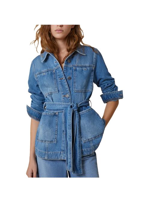 Giacca Pennyblack donna Mago 2511041023200 Denim cintura in vita in tinta cotone PENNYBLACK | 2511041023200003