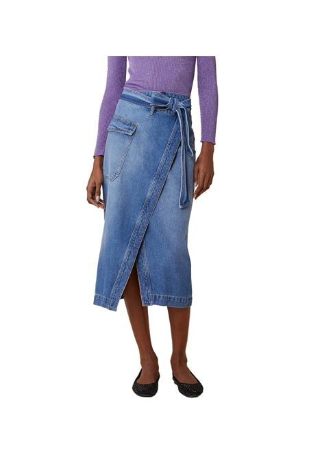 Gonna Pennyblack donna Hiberis 2511101017200 Denim plissè georgette elastico lurex PENNYBLACK | Gonne | 2511101017200001