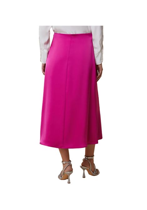 Gonna Pennyblack donna Emerson 2511101062200 Fucsia volant asimmetrico raso fluido linee svasate PENNYBLACK | Gonne | 2511101062200002