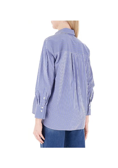Camicia Pennyblack donna Mosa 2511111017200 Celeste cotone righe maniche lunghe PENNYBLACK | Camicie | 2511111017200001