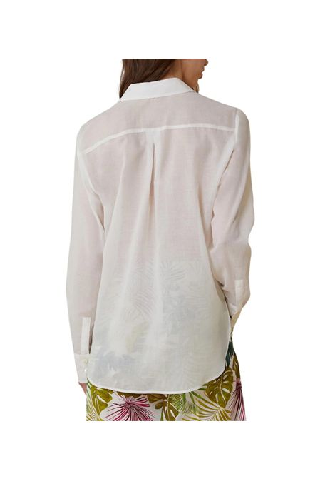 Camicia Pennyblack donna Star 2511111018200 Bianca mussola di cotone linee dritte e mordibe  PENNYBLACK | Camicie | 2511111018200001