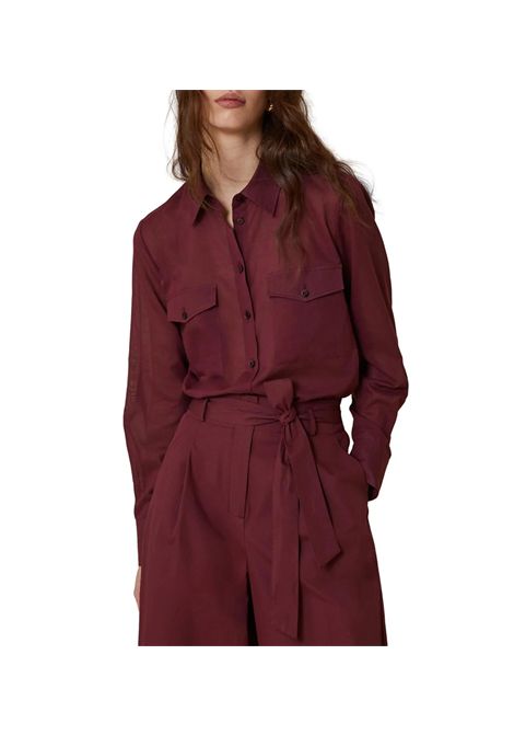 Camicia Pennyblack donna Star 2511111018200 Bordeaux mussola di cotone linee dritte morbide  PENNYBLACK | Camicie | 2511111018200002