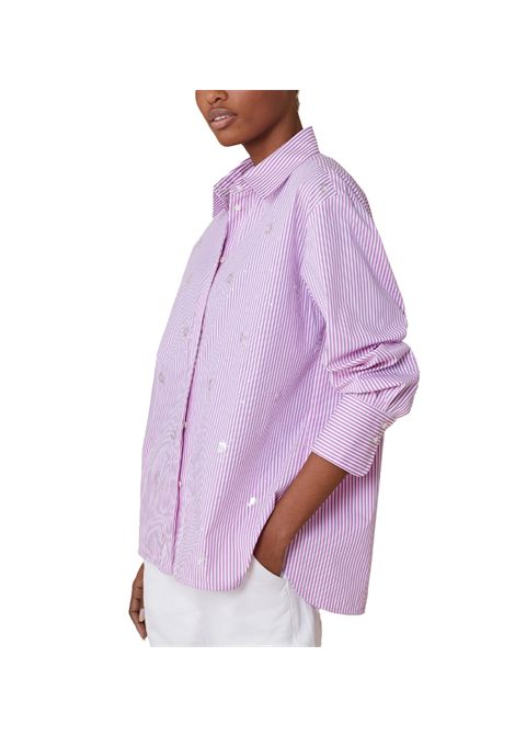 Camicia Pennyblack donna Mosa1 2511111037200 Glicine cotone stretch paillettes oversize carrè PENNYBLACK | Camicie | 2511111037200002
