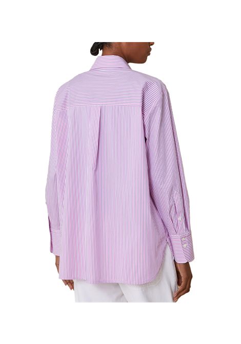 Camicia Pennyblack donna Mosa1 2511111037200 Glicine cotone stretch paillettes oversize carrè PENNYBLACK | Camicie | 2511111037200002