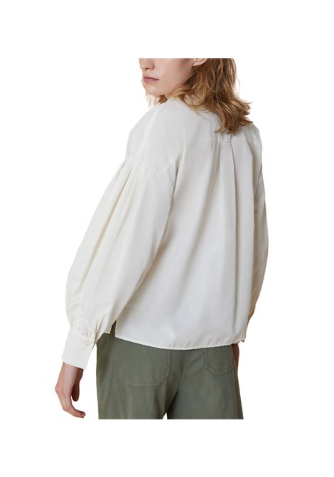 Camicia Pennyblack donna Zelanda 2511111042200 Beige taffettà cotone maniche baloon carrè PENNYBLACK | Camicie | 2511111042200001