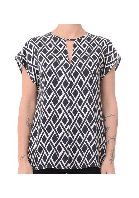 Blusa Pennyblack donna Nelie 2511111123200 Nera/bianca twill fantasia decori diritte PENNYBLACK | Bluse | 2511111123200005