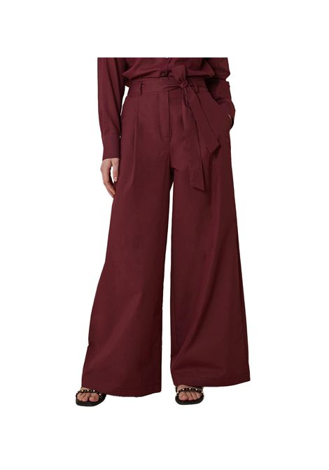 Pantalone Pennyblack donna Patner 2511131018200 Bordeaux pinces tasche gangio zip PENNYBLACK | Pantaloni | 2511131018200002