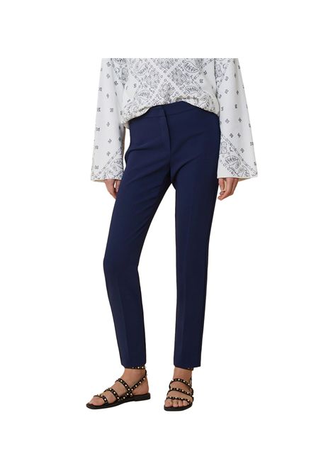 Pantalone Pennyblack donna Cinghia 2511131082200 Blu tinta unita blu cady bi stretch extra slim PENNYBLACK | Pantaloni | 2511131082200005