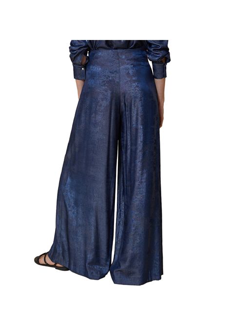 Pantalone Pennyblack donna Sandalo 2511131142200 Denim finish laminato linee ampie zip PENNYBLACK | Pantaloni | 2511131142200004