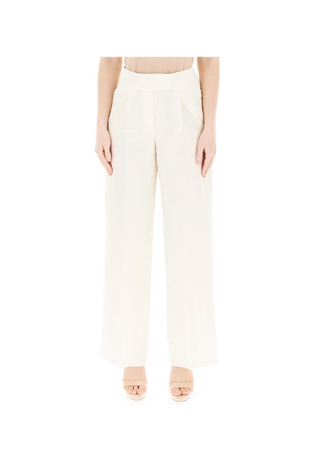Pantalone Pennyblack donna Virgin 2511131293200 Beige viscosa lino pinces tasche PENNYBLACK | Pantaloni | 2511131293200001