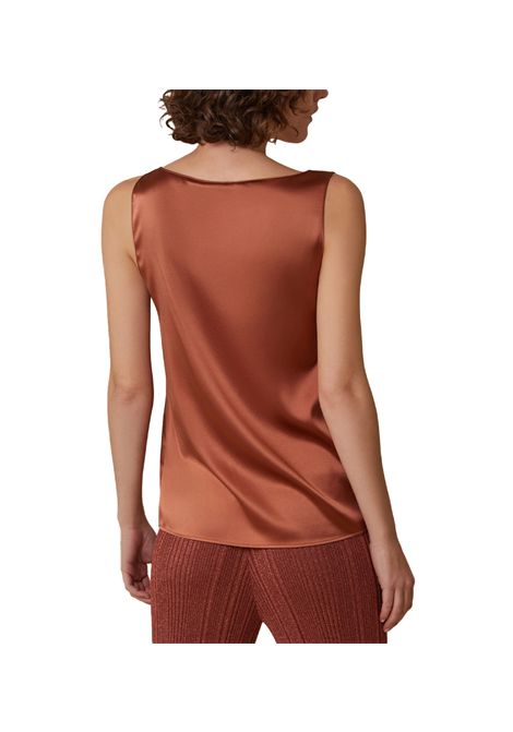 Top Pennyblack donna Panfilo 2511161082200 Marrone seta ampio scollo PENNYBLACK | Top | 2511161082200004