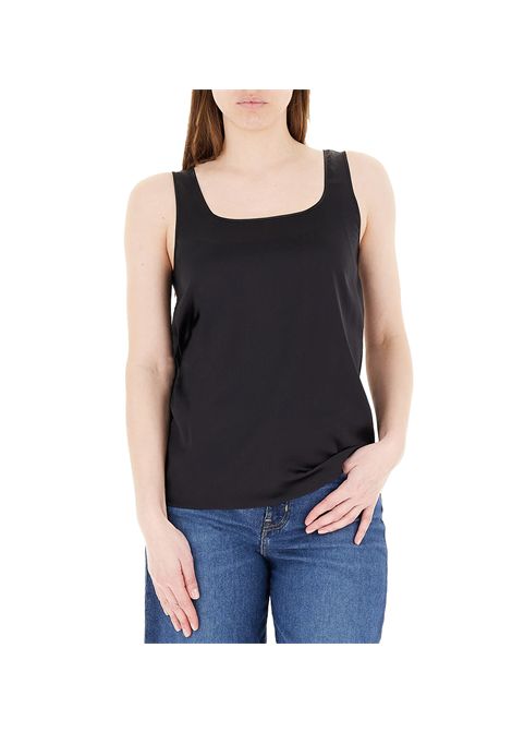 Top Pennyblack donna Panfilo 2511161082200 Nero seta ampio scollo linee diritte PENNYBLACK | Top | 2511161082200007