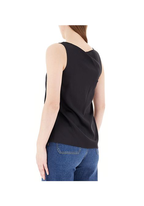 Top Pennyblack donna Panfilo 2511161082200 Nero seta ampio scollo linee diritte PENNYBLACK | Top | 2511161082200007